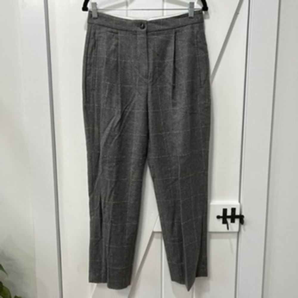 Seventy Venezia Womens Pants EU 44 Recycled Wool TrouserCareer Gray Check NYC